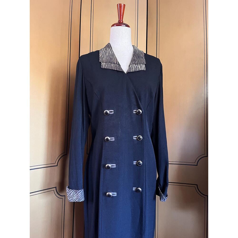 Vintage maxi dress with animal prints details, size 12